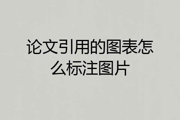 论文引用的图表怎么标注图片