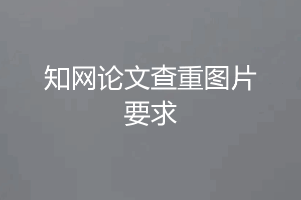 知网论文查重图片要求