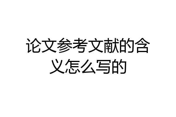 论文参考文献的含义怎么写的