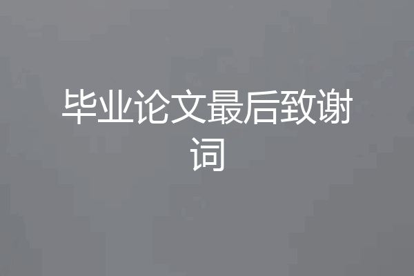 毕业论文最后致谢词