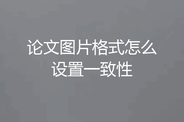 论文图片格式怎么设置一致性