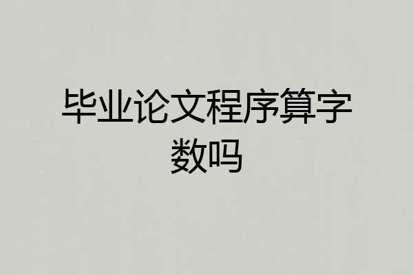 毕业论文程序算字数吗