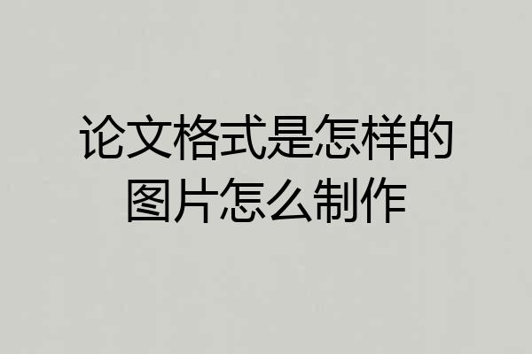 论文格式是怎样的图片怎么制作