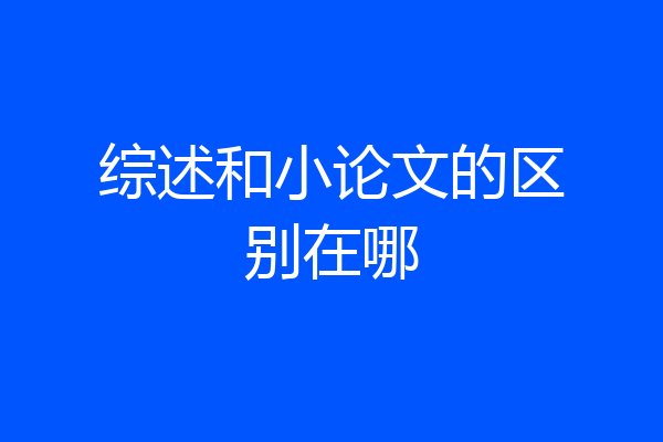 综述和小论文的区别在哪