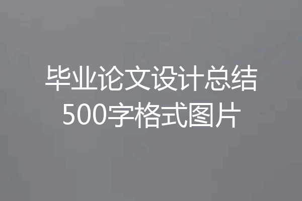 毕业论文设计总结500字格式图片