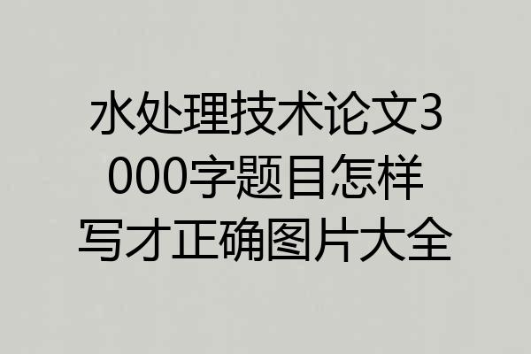 水处理技术论文3000字题目怎样写才正确图片大全