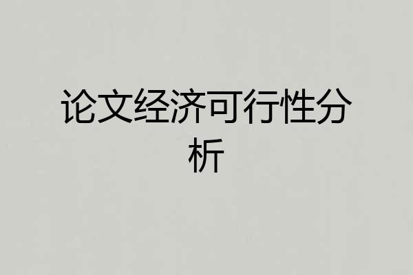论文经济可行性分析