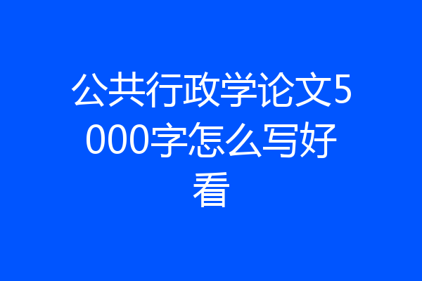 公共行政学论文5000字怎么写好看