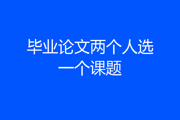 毕业论文两个人选一个课题
