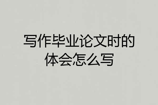 写作毕业论文时的体会怎么写