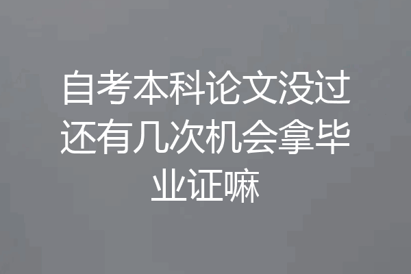 自考本科论文没过还有几次机会拿毕业证嘛