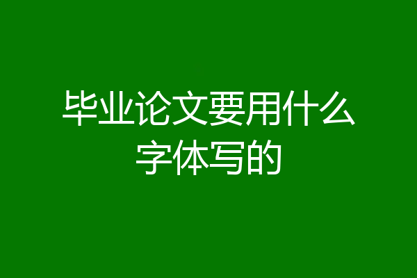 毕业论文要用什么字体写的
