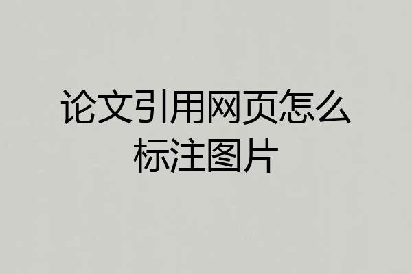 论文引用网页怎么标注图片