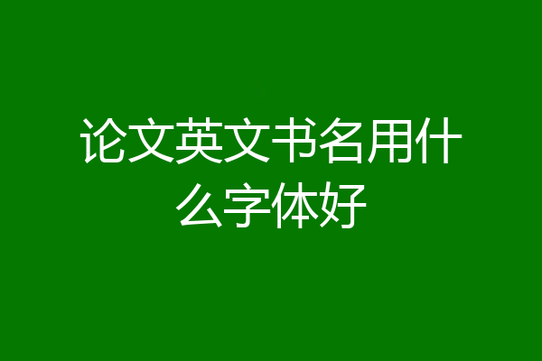 论文英文书名用什么字体好