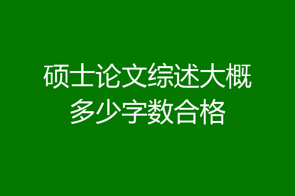 硕士论文综述大概多少字数合格
