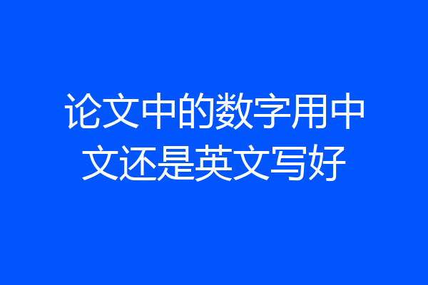 论文中的数字用中文还是英文写好