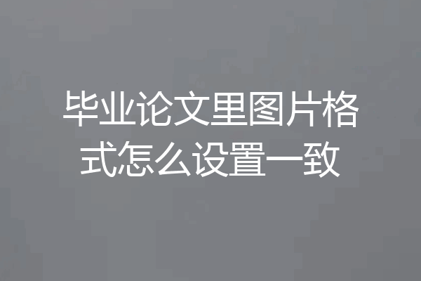 毕业论文里图片格式怎么设置一致
