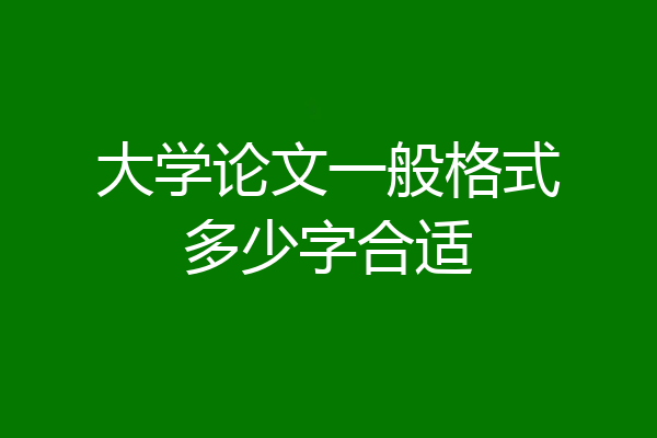 大学论文一般格式多少字合适