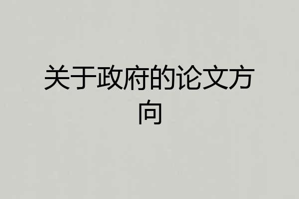 关于政府的论文方向