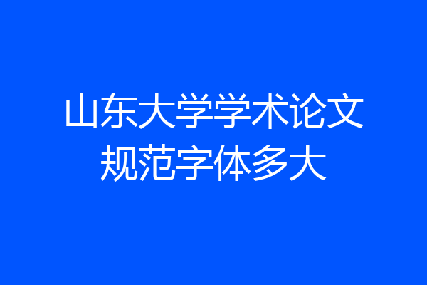 山东大学学术论文规范字体多大