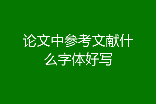 论文中参考文献什么字体好写