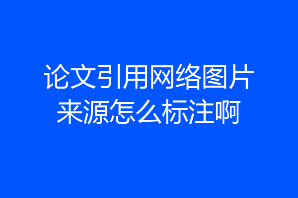 论文引用网络图片来源怎么标注啊