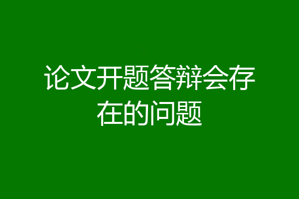 论文开题答辩会存在的问题