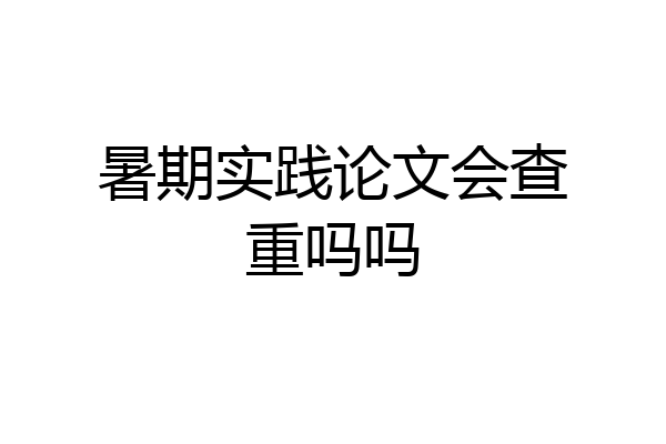 暑期实践论文会查重吗吗