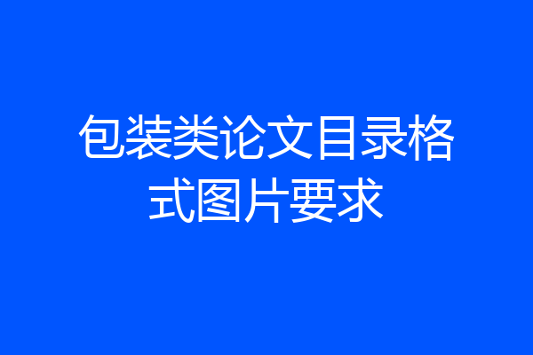 包装类论文目录格式图片要求