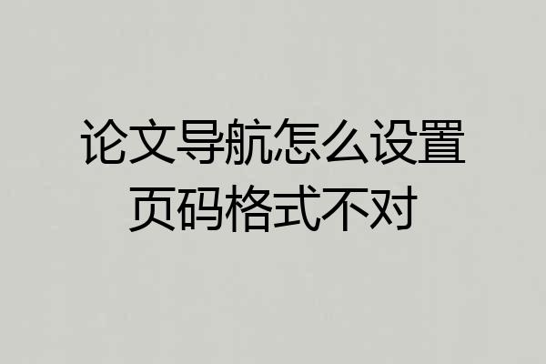 论文导航怎么设置页码格式不对