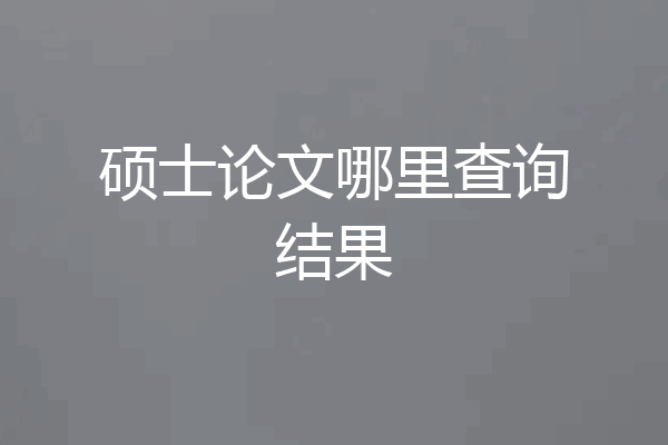 硕士论文哪里查询结果