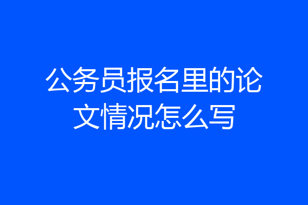 公务员报名里的论文情况怎么写