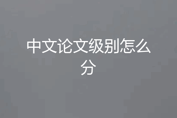 中文论文级别怎么分