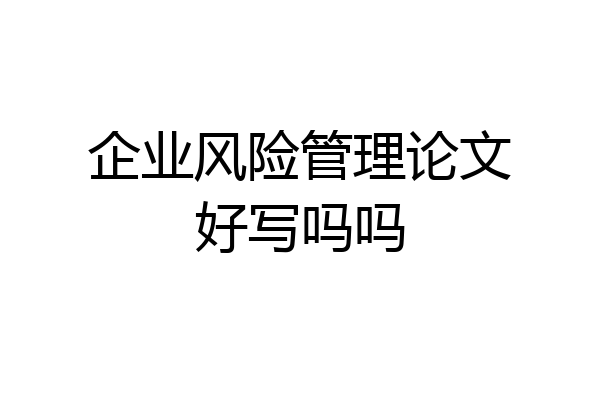 企业风险管理论文好写吗吗