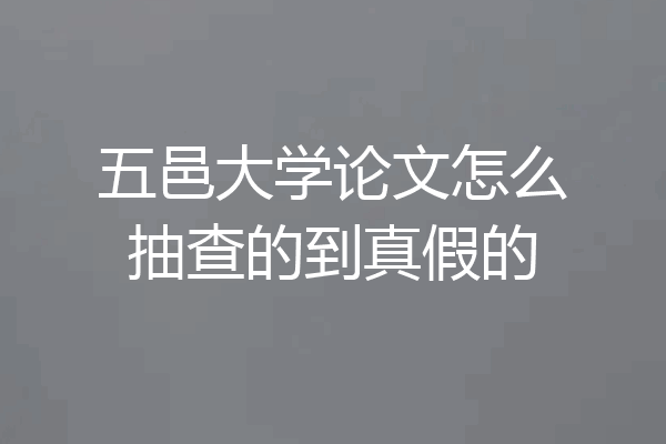 五邑大学论文怎么抽查的到真假的