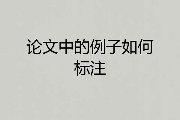 论文中的例子如何标注