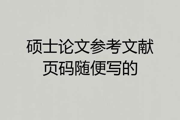 硕士论文参考文献页码随便写的
