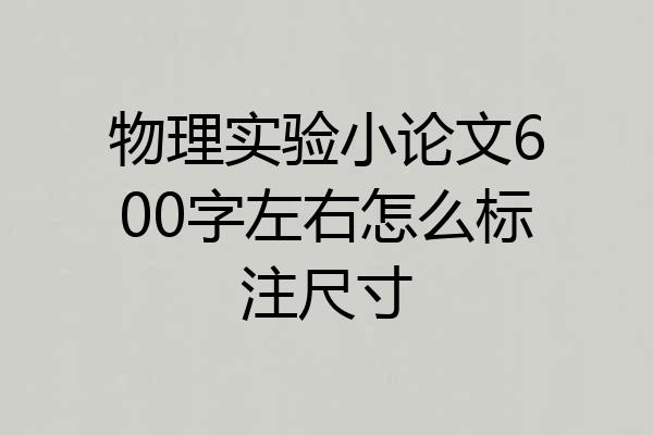 物理实验小论文600字左右怎么标注尺寸
