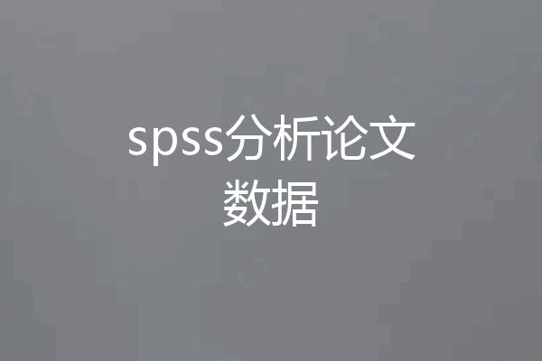 spss分析论文数据