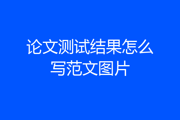 论文测试结果怎么写范文图片