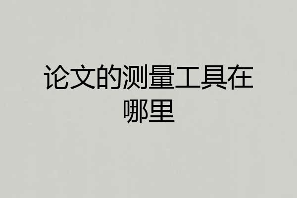 论文的测量工具在哪里