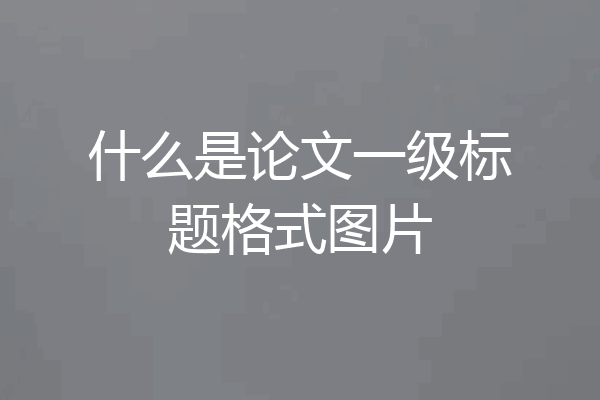 什么是论文一级标题格式图片