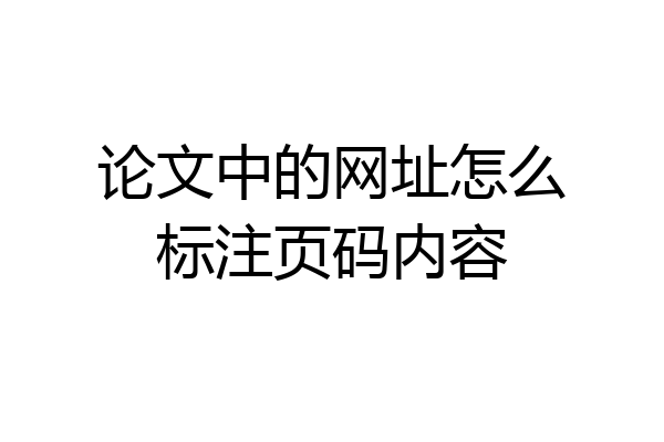 论文中的网址怎么标注页码内容