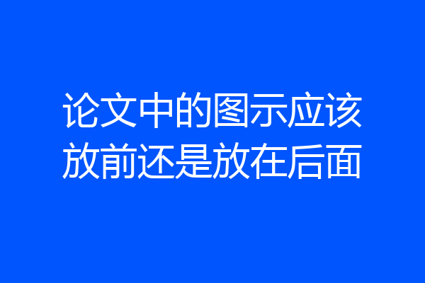 论文中的图示应该放前还是放在后面