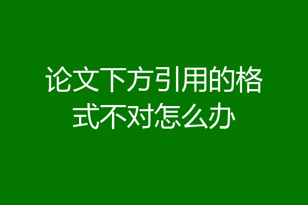 论文下方引用的格式不对怎么办