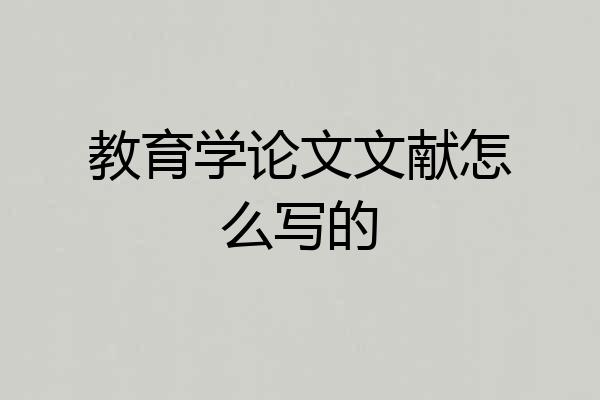 教育学论文文献怎么写的