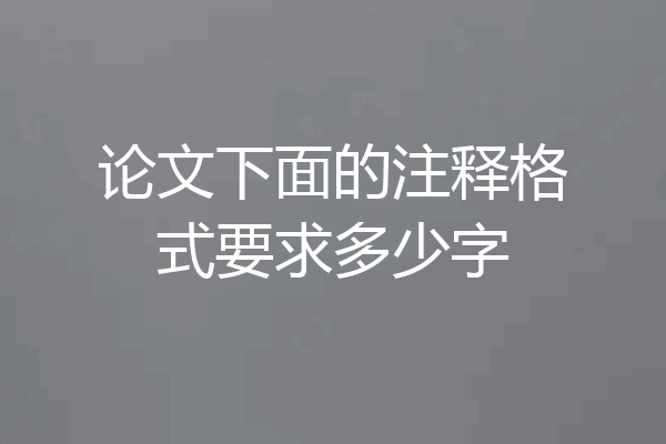 论文下面的注释格式要求多少字