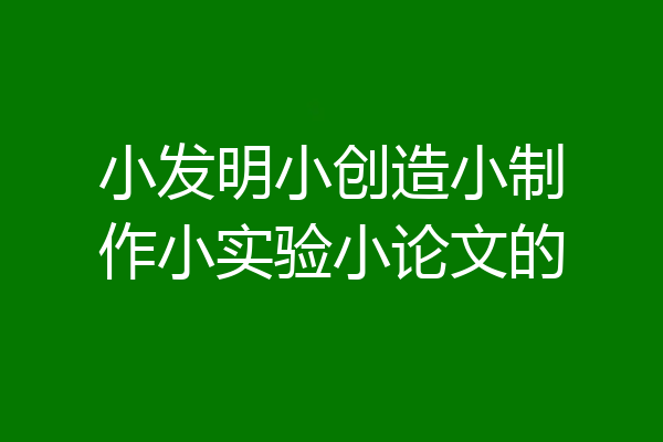 小发明小创造小制作小实验小论文的