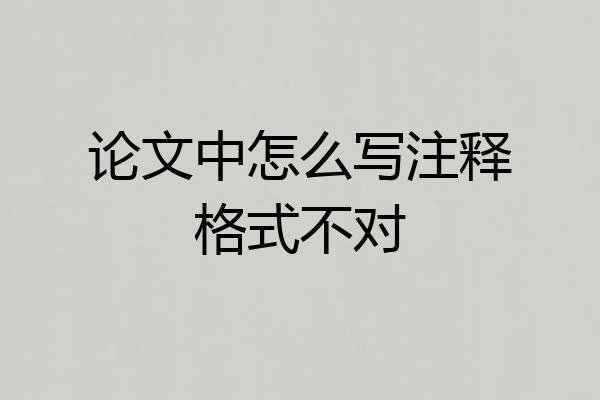 论文中怎么写注释格式不对