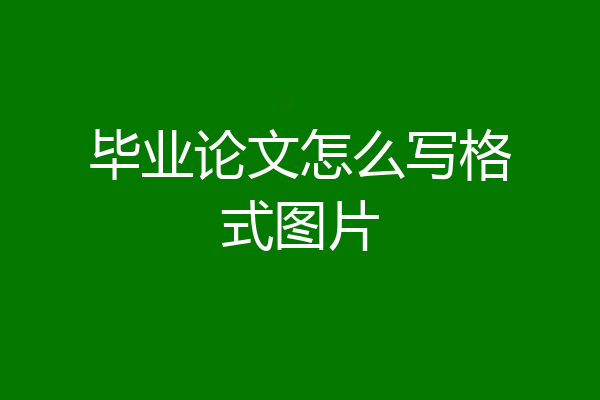 毕业论文怎么写格式图片